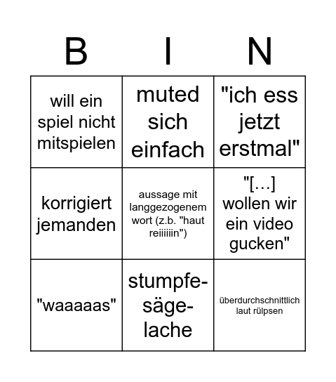 Jan Bingo Card