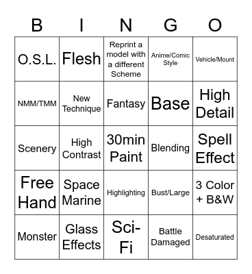 Monthly Mini Bingo Card