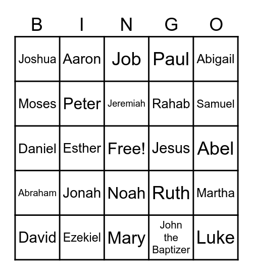 BIBLE Bingo Card