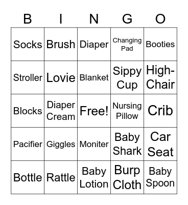 Baby Bingo Card