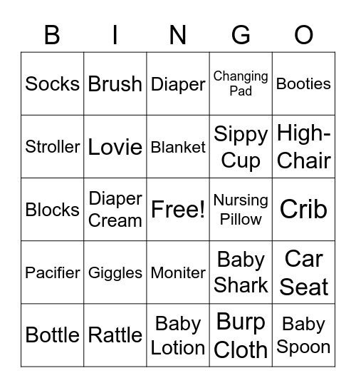 Baby Bingo Card