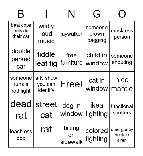 Brooklyn Bingo Card