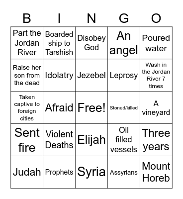 God Warns Israel! Bingo Card