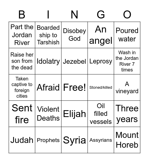 God Warns Israel! Bingo Card