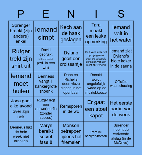 Sexy Bingo Card