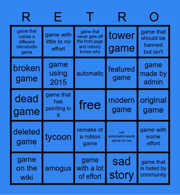 retrostudio bingo front page :troll: Bingo Card