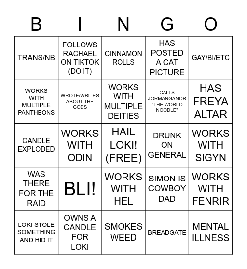 Lokean Discord bingo Card