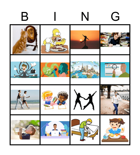 AR, ER and IR verbs Bingo Card