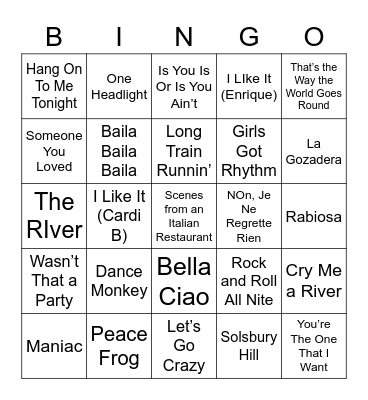 Round 3 Bingo Card