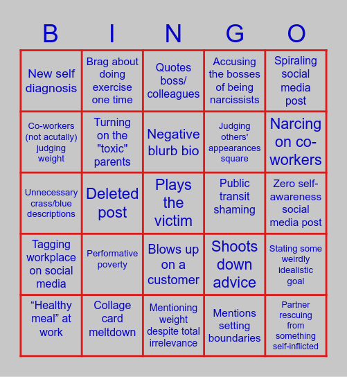 New Jorb Bingo!! Bingo Card