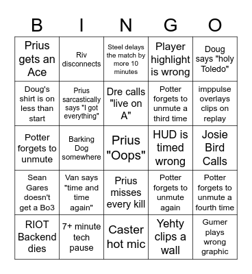 VCT Masters Bingo Card