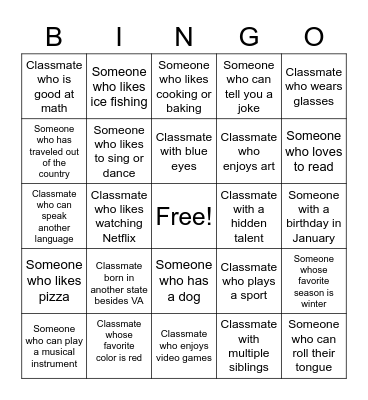 Autograph Bingo Card