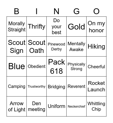 Blue and Gold Bingo Card