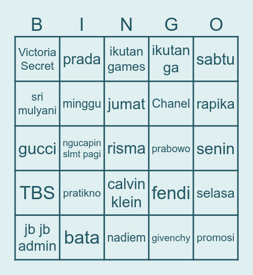 NY. Bingo Card