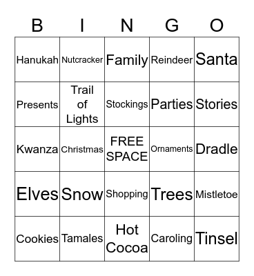HOLIDAY BINGO Card