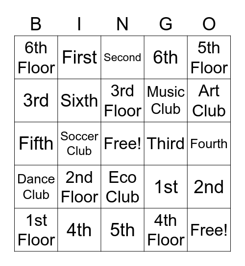 What Grade Are You In Bingo Card
