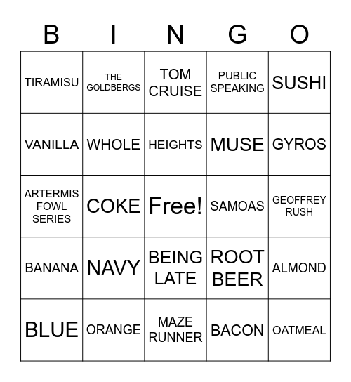 LOVE BINGO - NOLEN Bingo Card