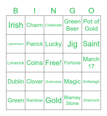 St. Paddy's Day Bingo Card