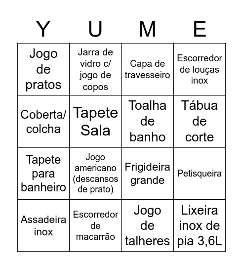 CHÁ DA AYUME Bingo Card