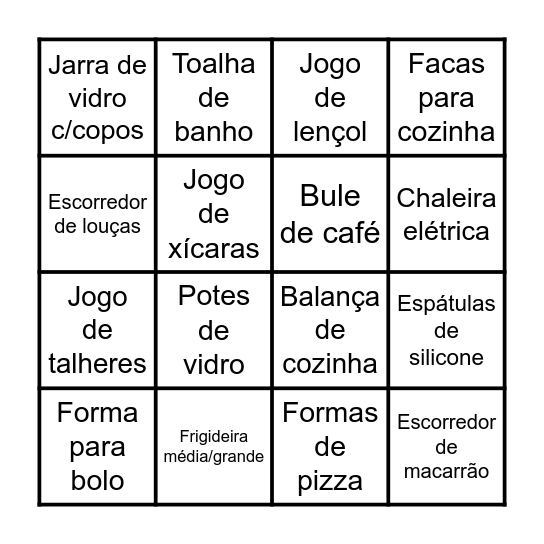 Chá da Ayume Bingo Card