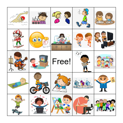 AR verb picture bingo Card