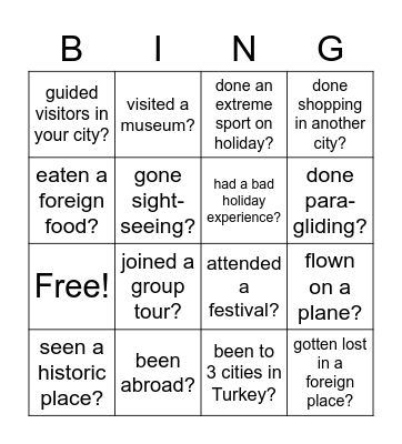 Have you ever ... Bingo Card
