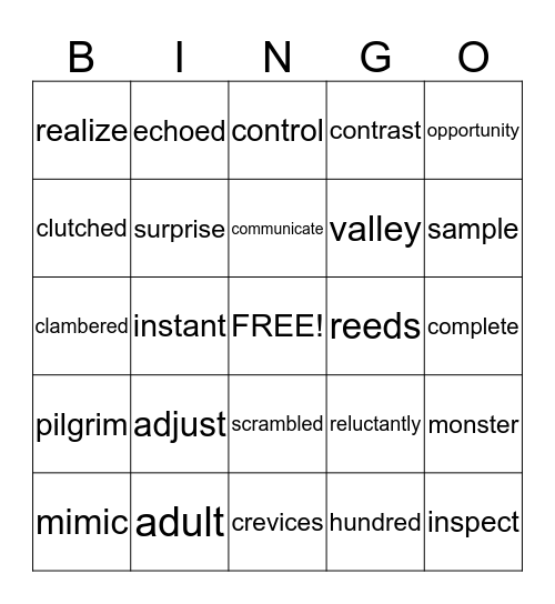 People and Animals Bingo Card