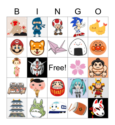SAYONARA BINGO Card