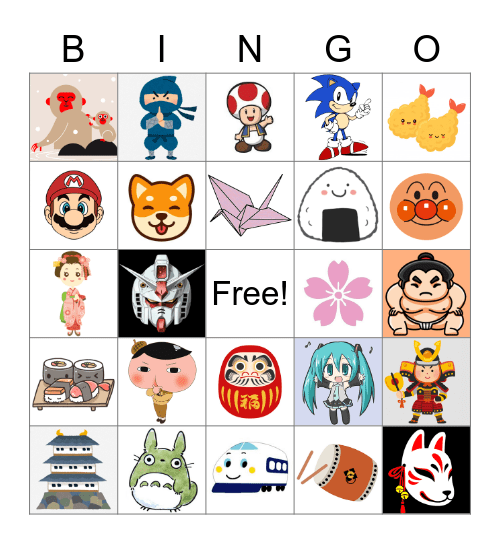 SAYONARA BINGO Card