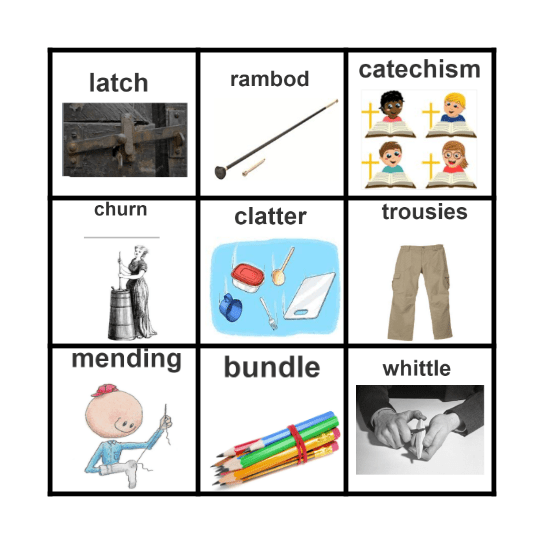 Little House on the Prairie Bingo Card