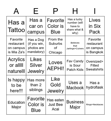 BINGO Card