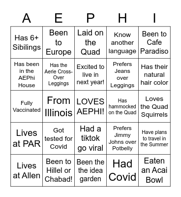 BINGO Card