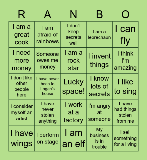 Lucky RANBO Bingo Card