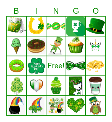 St. Patty's Day Bingo Card