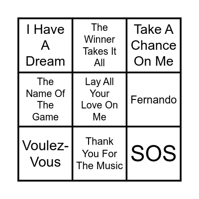 ABBA Bingo Card