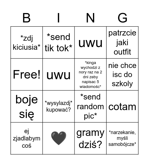 Daily trepangi Bingo Card