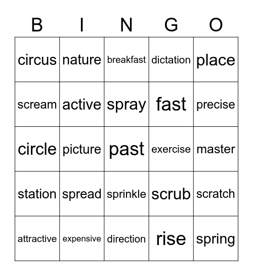 Phonics Bingo Card