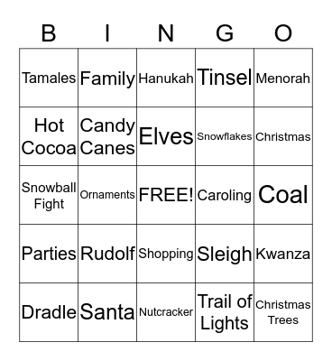 HOLIDAY BINGO Card