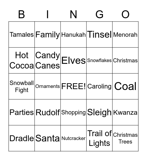 HOLIDAY BINGO Card