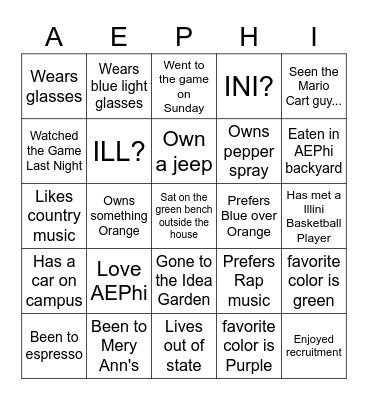BINGO Card