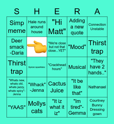WeRa Bingo Card