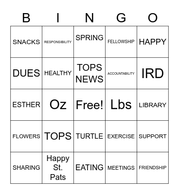 SPRING INTO ACTION Bingo Card