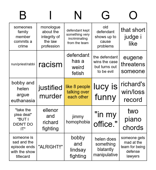 "the practice" Bingo Card