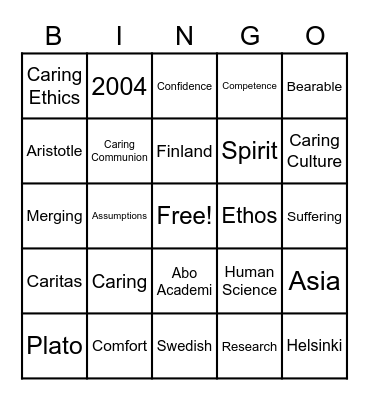 Caritative Caring NUR 550 Bingo Card