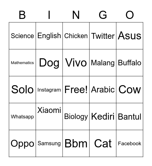 MUFTI AULIA MARYAMAH Bingo Card