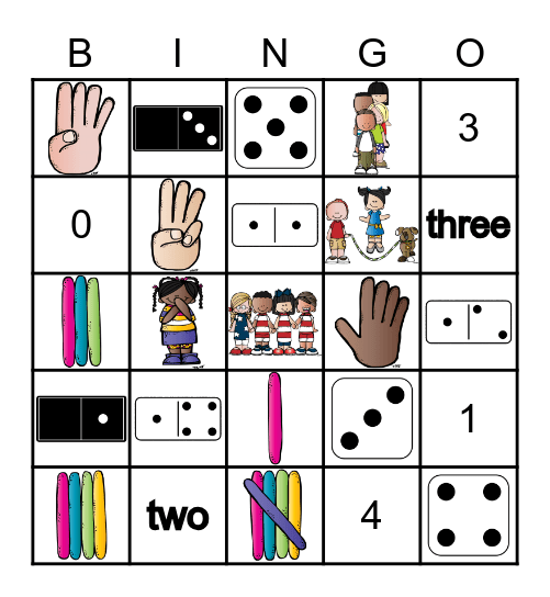Numbers 0-5 BINGO Card