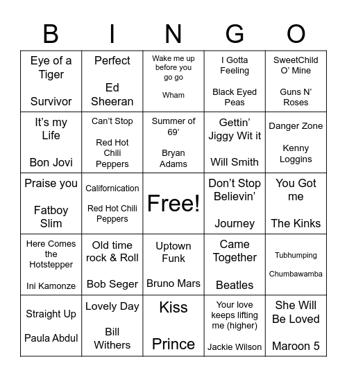 Monday Funday! Bingo Card