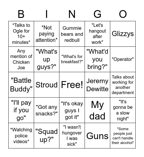 HubbsieWubbsie Bingo Card