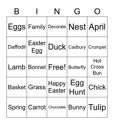 Easter Bingo Card