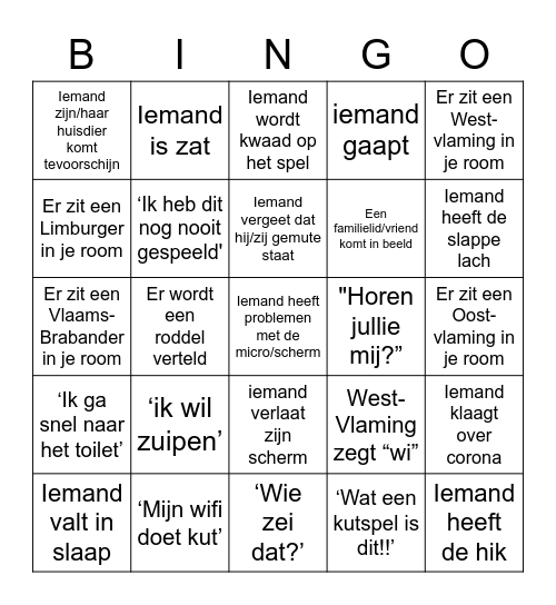 Farma x Hermes clubavond Bingo Card